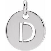 14K White Initial D Pendant