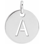 14K White Initial A Pendant