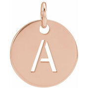 14K Rose Initial A Pendant