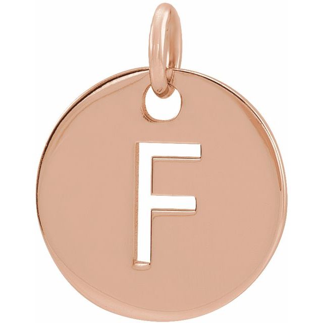 18K Rose Gold-Plated Sterling Silver Initial F Pendant