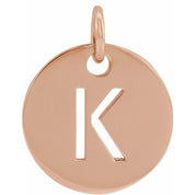 18K Rose Gold-Plated Sterling Silver Initial K Pendant