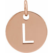 14K Rose Initial L Pendant
