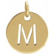 14K Yellow Initial M Pendant