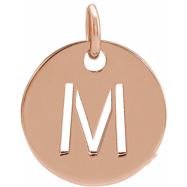 18K Rose Gold-Plated Sterling Silver Initial M Pendant