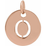 18K Rose Gold-Plated Sterling Silver Initial O Pendant