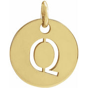 18K Yellow Gold-Plated Sterling Silver Initial Q Pendant