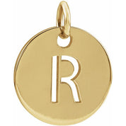 14K Yellow Initial R Pendant