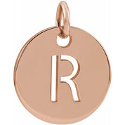 14K Rose Initial R Pendant