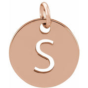 14K Rose Initial S Pendant