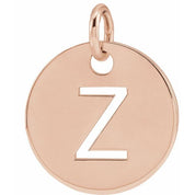 14K Rose Initial Z Pendant