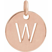 18K Rose Gold-Plated Sterling Silver Initial W Pendant