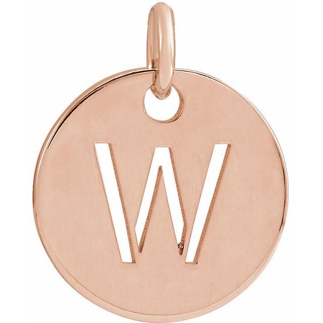 18K Rose Gold-Plated Sterling Silver Initial W Pendant