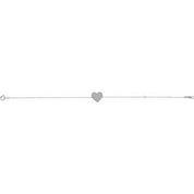 Sterling Silver Engravable Heart 7-8" Bracelet