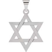 14K White 25x19 mm Star of David Pendant