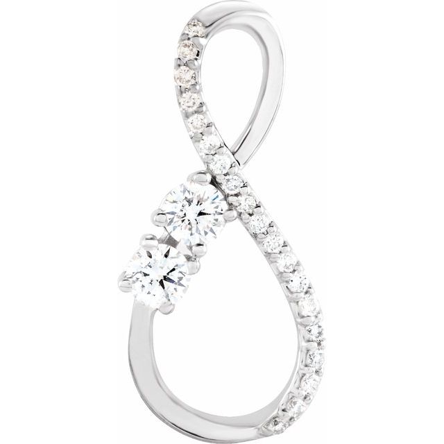 14K White 1/5 CTW Natural Diamond Infinity-Inspired Pendant - Elegant Jewelry for Any Occasion