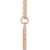 14K Rose Initial R Dangle 16" Necklace