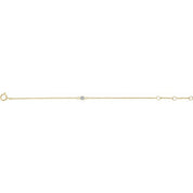 14K Yellow Imitation Diamond Youth Birthstone 4 1/2-5 1/2" Bracelet