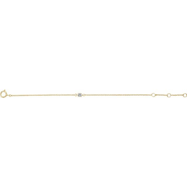 14K Yellow Imitation Diamond Youth Birthstone 4 1/2-5 1/2" Bracelet