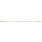 14K Yellow Imitation Pink Tourmaline Youth Birthstone 4 1/2-5 1/2" Bracelet