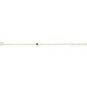 14K Yellow Imitation Emerald Youth Birthstone 4 1/2-5 1/2" Bracelet