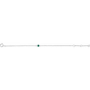 14K White Imitation Emerald Youth Birthstone 4 1/2-5 1/2" Bracelet