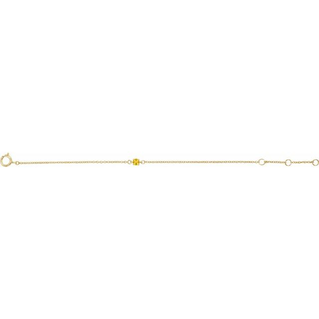 14K Yellow Imitation Citrine Youth Birthstone 4 1/2-5 1/2" Bracelet