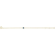 14K Yellow Imitation Blue Sapphire Youth Birthstone 4 1/2-5 1/2" Bracelet
