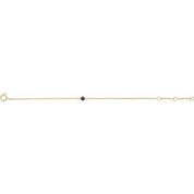14K Yellow Imitation Amethyst Youth Birthstone 4 1/2-5 1/2" Bracelet