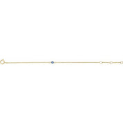14K Yellow Imitation Aquamarine Youth Birthstone 4 1/2-5 1/2" Bracelet