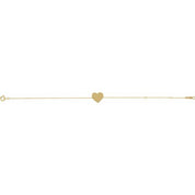 18K Yellow Gold-Plated Sterling Silver Engravable Heart 7-8" Bracelet
