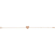 18K Rose Gold-Plated Sterling Silver Engravable Heart 7-8" Bracelet