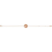 14K Rose Engravable Pierced Heart Disc 7-8" Bracelet