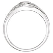 14K White Heart Ring