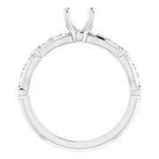 10K White 4.5 x 4.5 mm Square 1/5 CTW Natural Diamond Semi-Set Engagement Ring
