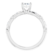 14K White 4.5 mm Square 3/4 CTW Natural Diamond Engagement Ring
