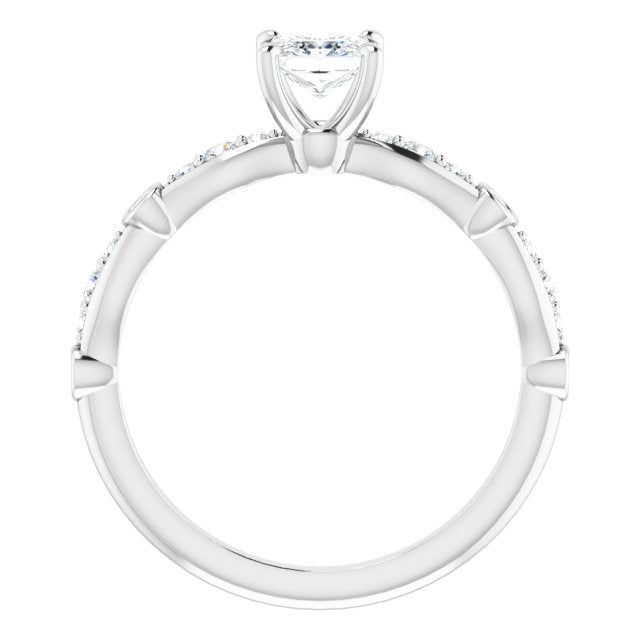 14K White 4.5 mm Square 3/4 CTW Natural Diamond Engagement Ring