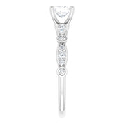 14K White 4.5 mm Square 3/4 CTW Natural Diamond Engagement Ring