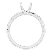 14K White 5.5 x 5.5 mm Square 1/5 CTW Natural Diamond Semi-Set Engagement Ring
