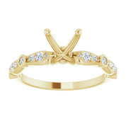 14K Yellow 5.5 x 5.5 mm Square 1/5 CTW Natural Diamond Semi-Set Engagement Ring