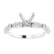 18K White 5.5 x 5.5 mm Square 1/5 CTW Natural Diamond Semi-Set Engagement Ring