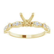 18K Yellow 5 x 5 mm Square 1/5 CTW Natural Diamond Semi-Set Engagement Ring