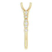 18K Yellow 5 x 5 mm Square 1/5 CTW Natural Diamond Semi-Set Engagement Ring