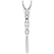 18K White 5.2 mm Round 1/5 CTW Natural Diamond Semi-Set Engagement Ring