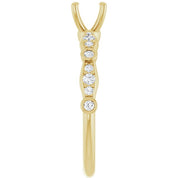 14K Yellow 5.2 mm Round 1/5 CTW Natural Diamond Semi-Set Engagement Ring