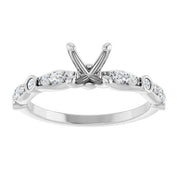 18K White 5.8 mm Round 1/4 CTW Natural Diamond Semi-Set Engagement Ring