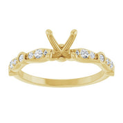 18K Yellow 5.8 mm Round 1/4 CTW Natural Diamond Semi-Set Engagement Ring