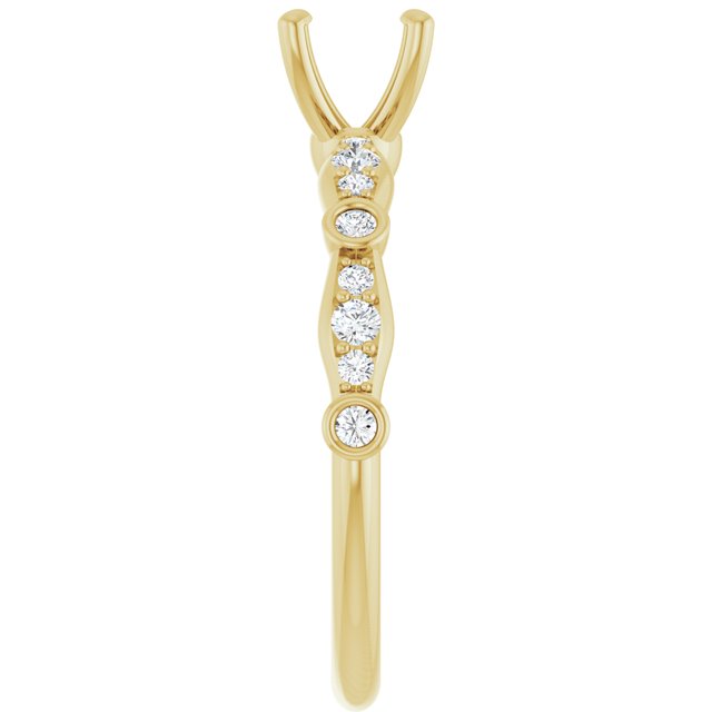 18K Yellow 5.8 mm Round 1/4 CTW Natural Diamond Semi-Set Engagement Ring