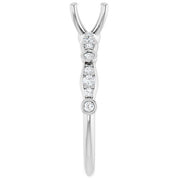 18K White 5.8 mm Round 1/4 CTW Natural Diamond Semi-Set Engagement Ring