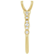 18K Yellow 6.5 mm Round 1/5 CTW Natural Diamond Semi-Set Engagement Ring