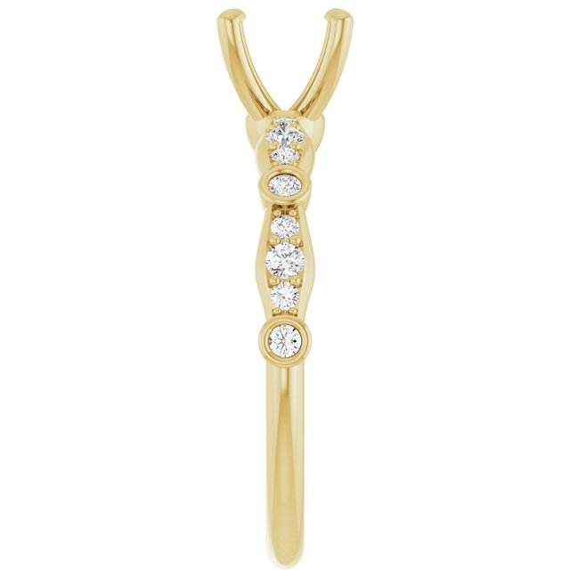 18K Yellow 6.5 mm Round 1/5 CTW Natural Diamond Semi-Set Engagement Ring